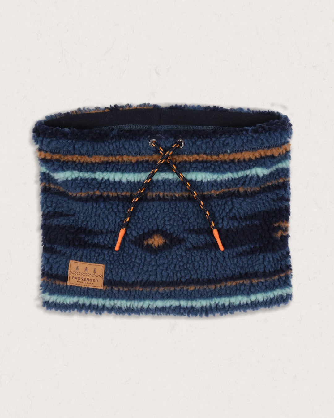 Mulled Sherpa Fleece Snood - Blue Coral Geo Pattern - Lifestyle
