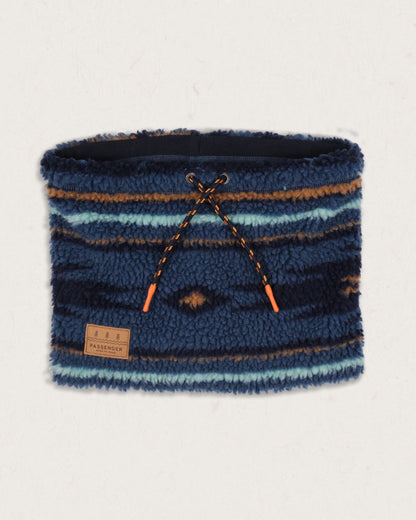 Mulled Sherpa Fleece Snood - Blue Coral Geo Pattern - Lifestyle