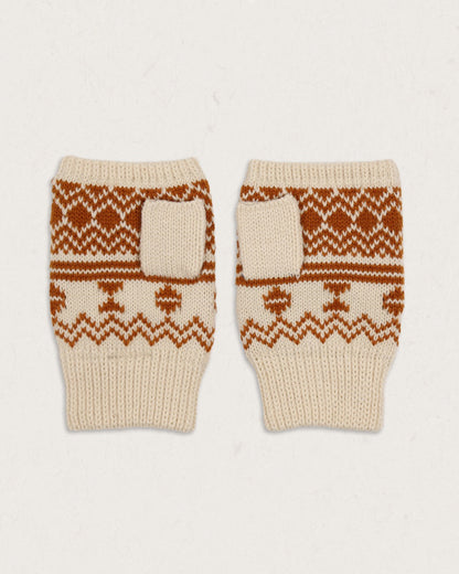 Flurry Fleece Lined Fingerless Mittens - Glazed Ginger - Lifestyle