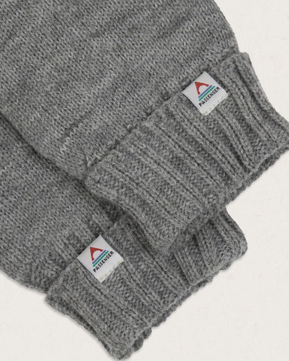 Gale Acrylic Knitted Gloves - Flecked Grey Marl - Lifestyle
