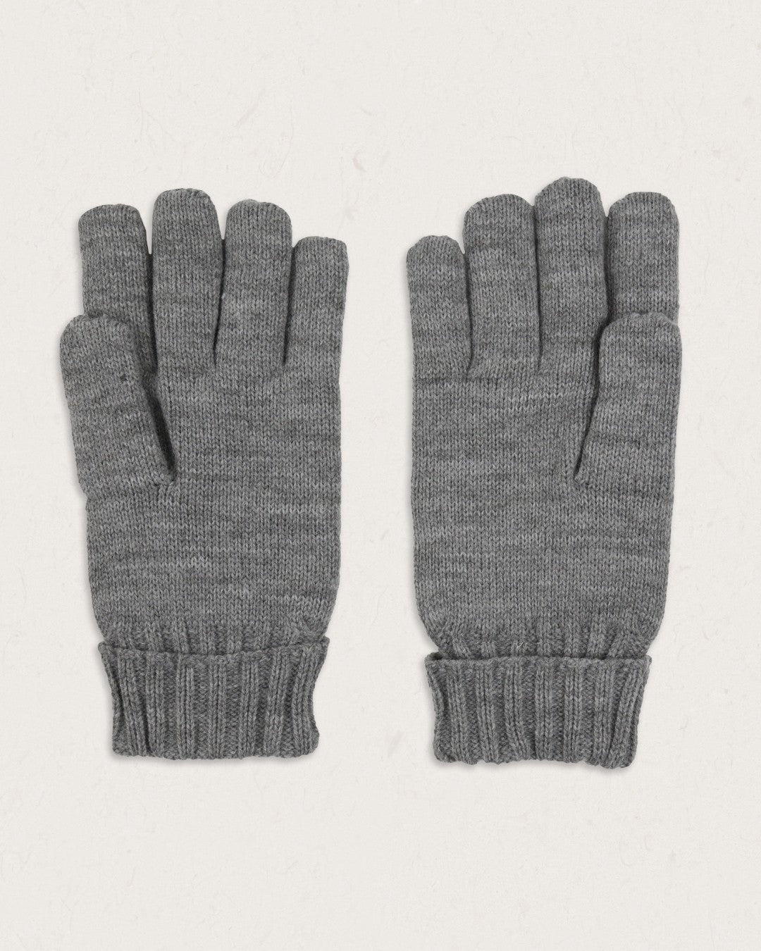 Gale Acrylic Knitted Gloves - Flecked Grey Marl - Lifestyle