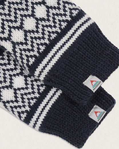 Powder Fleece Lined Acrylic Mittens - Rich Navy - Lifestyle