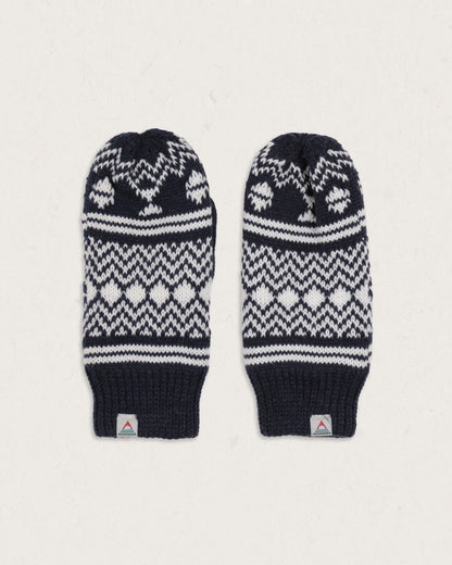 Powder Fleece Lined Acrylic Mittens - Rich Navy - Lifestyle