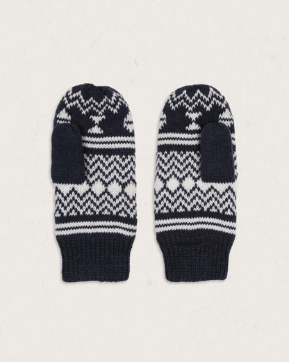 Powder Fleece Lined Acrylic Mittens - Rich Navy - Lifestyle