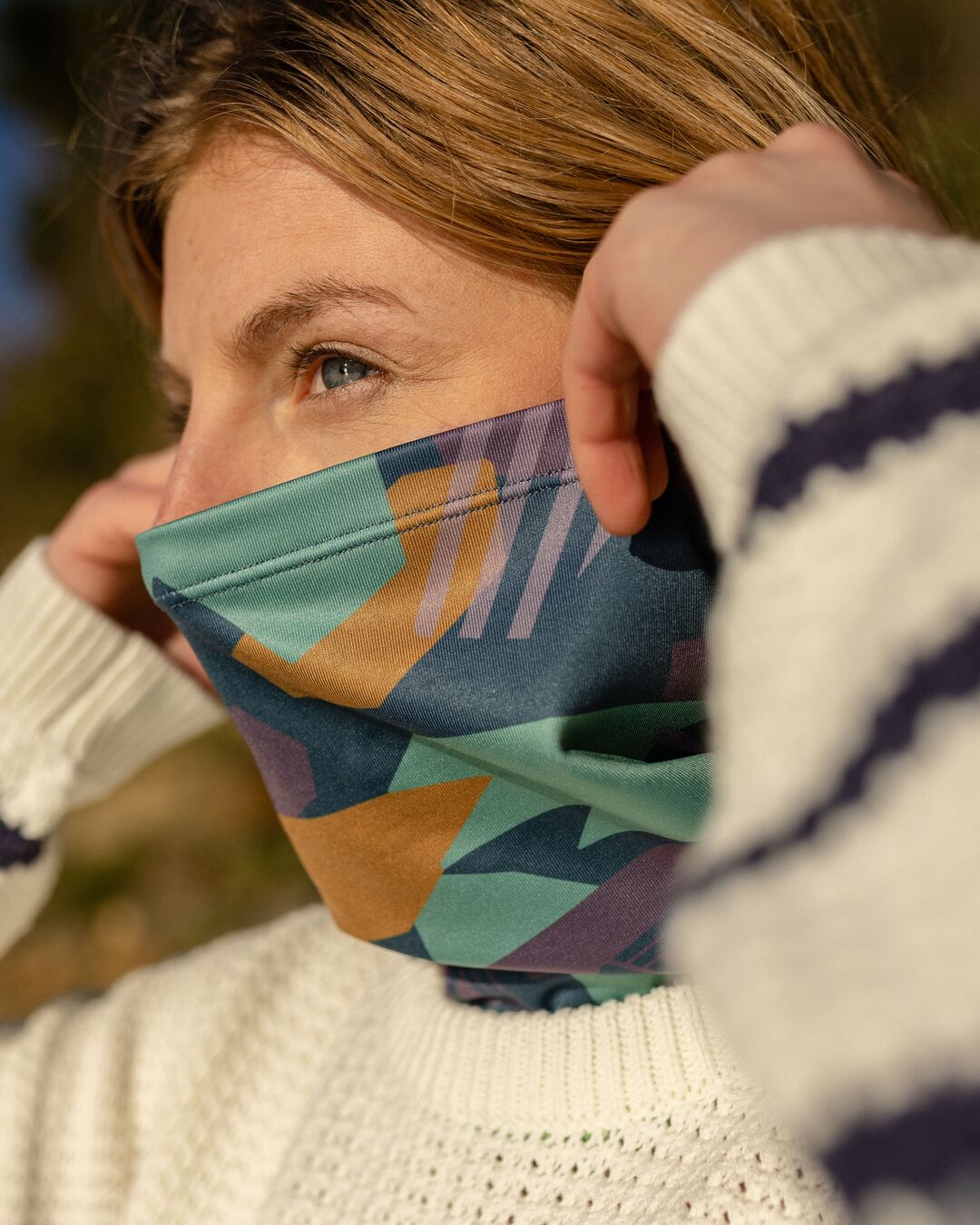 Trail Gaiter - Deep Blue Camo Pattern - Lifestyle