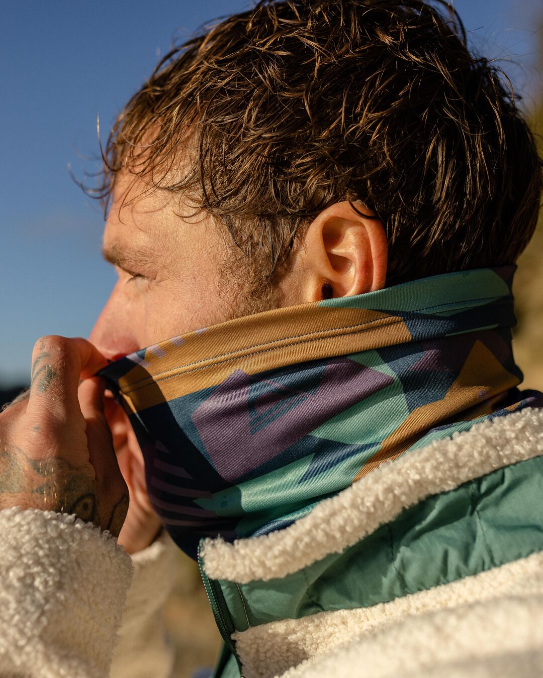 Trail Gaiter - Deep Blue Camo Pattern - Lifestyle