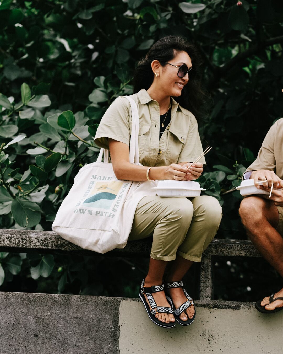Sunrise Cotton Tote Bag - Off White - Lifestyle