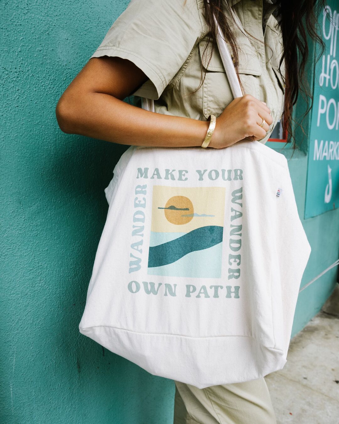 Sunrise Cotton Tote Bag - Off White - Lifestyle