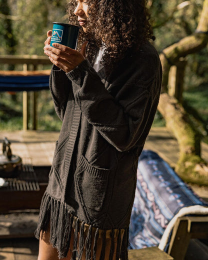 Palm Cotton Cardigan - Black - Lifestyle