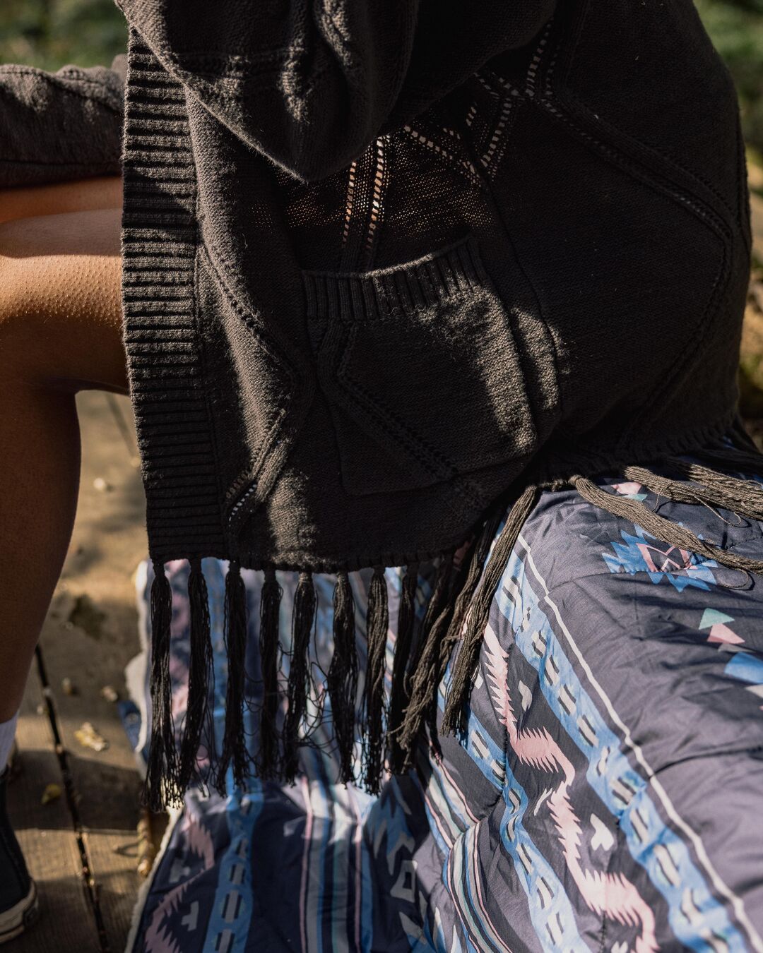 Palm Cotton Cardigan - Black - Lifestyle