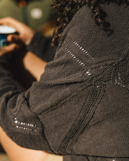 Palm Cotton Cardigan - Black - Lifestyle