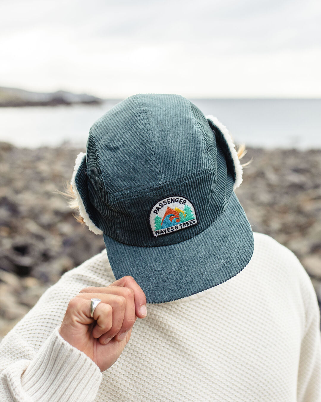 Twill Daytime Sherpa Lined Hat - Deep Ocean - Lifestyle