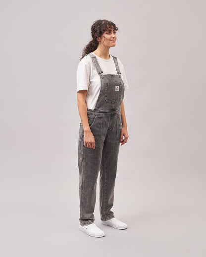 Roamist Cotton Dungarees - Washed Black Denim - Lifestyle