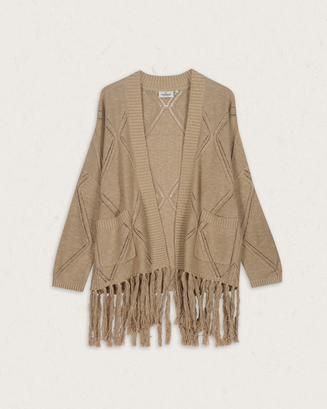 Palm Cotton Cardigan - Biscuit - Lifestyle
