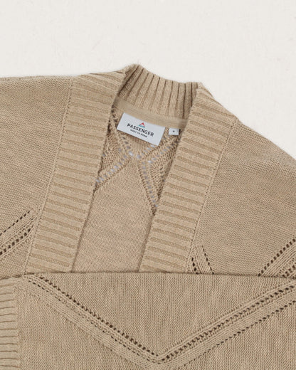 Palm Cotton Cardigan - Biscuit - Lifestyle