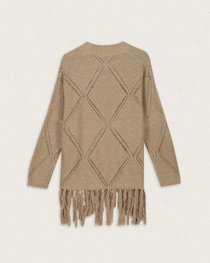 Palm Cotton Cardigan - Biscuit - Lifestyle