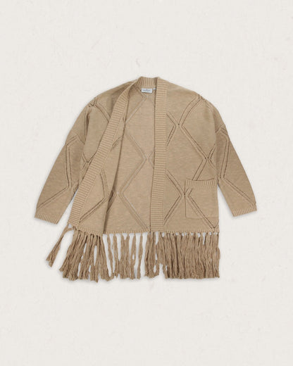 Palm Cotton Cardigan - Biscuit - Lifestyle